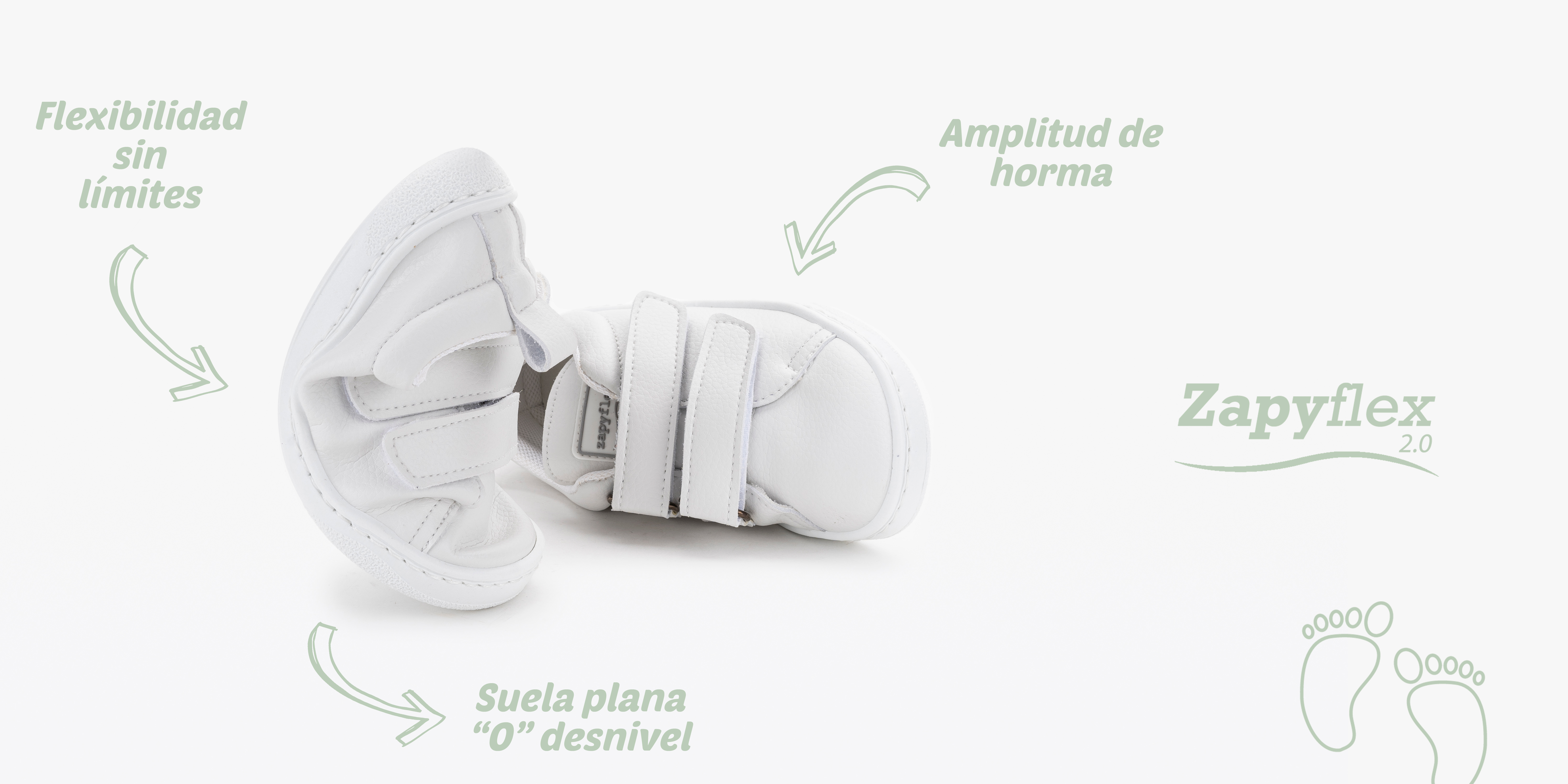 Deportivo Zapyflex 2.0 color blanco. Calzado respetuoso.